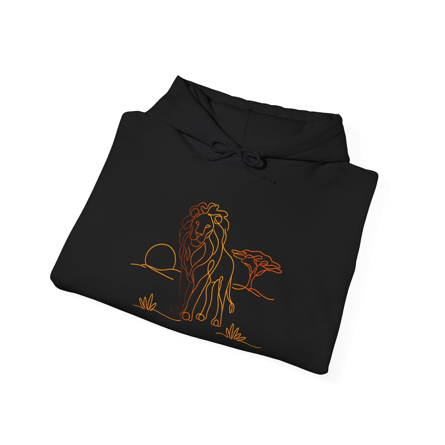 Lion Line Art Hoodie — Minimal Safari Sweatshirt