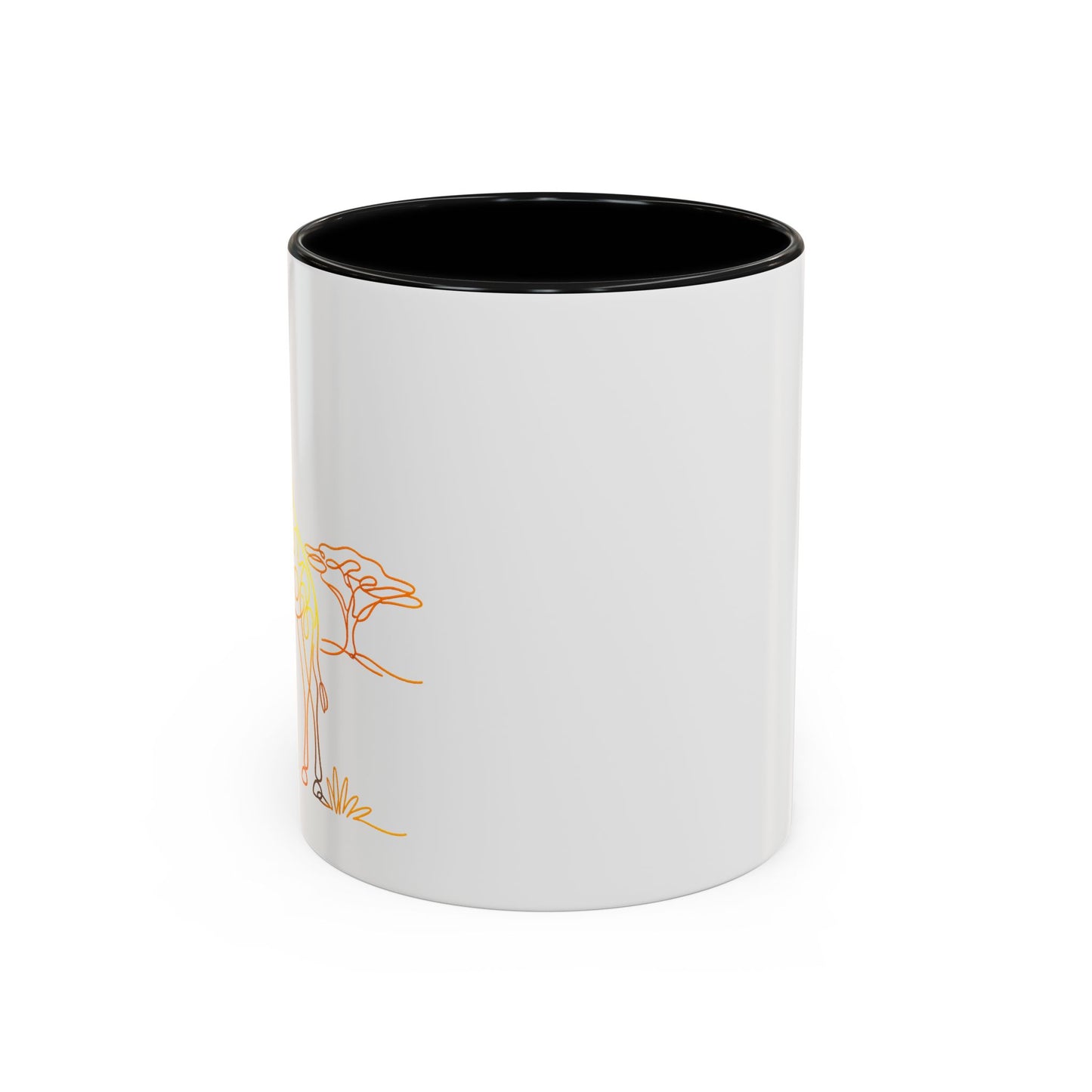Safari Sunrise Coffee Mug — Minimal Line Giraffe Design (11/15oz)