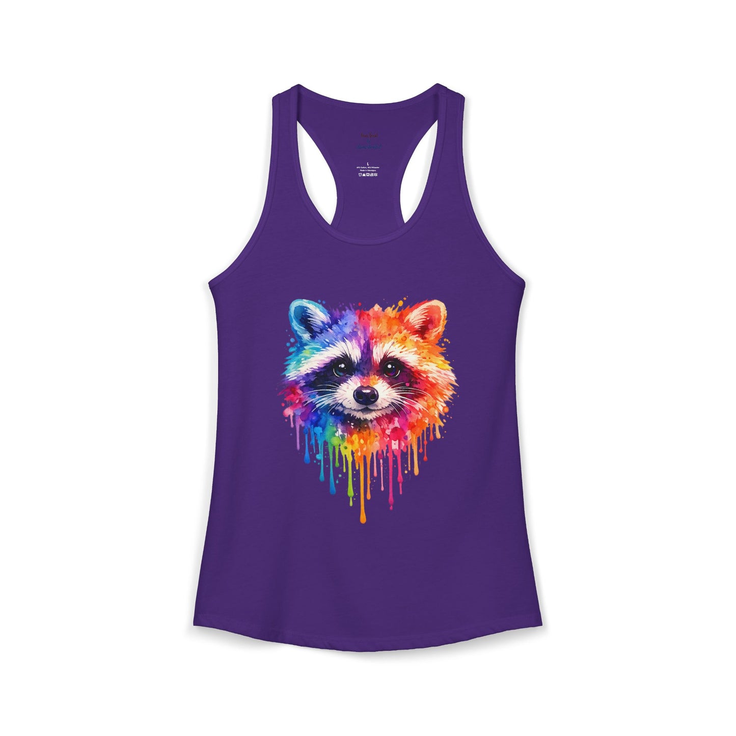 Watercolor Wildlife Raccoon Racerback Tank