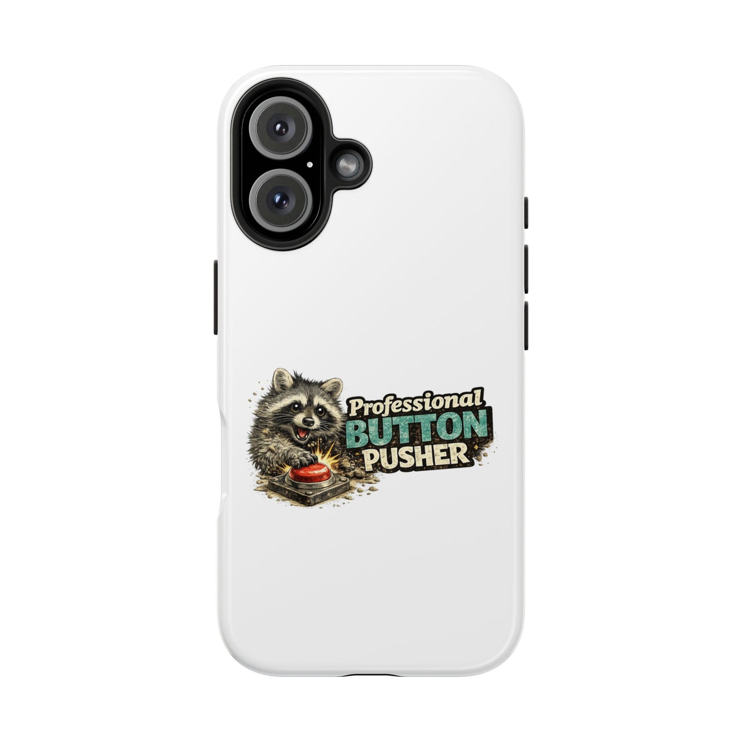 Button Pusher Raccoon Phone Case — Tough & Cute Protective Phone Cover