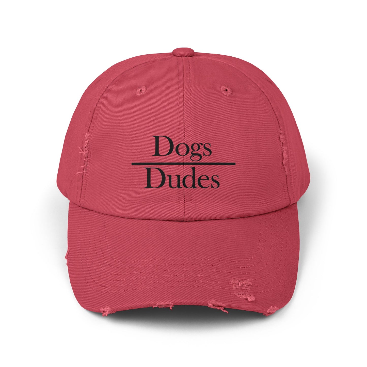 "Dogs Over Dudes" Distressed Cap —  Funny Truth Hat