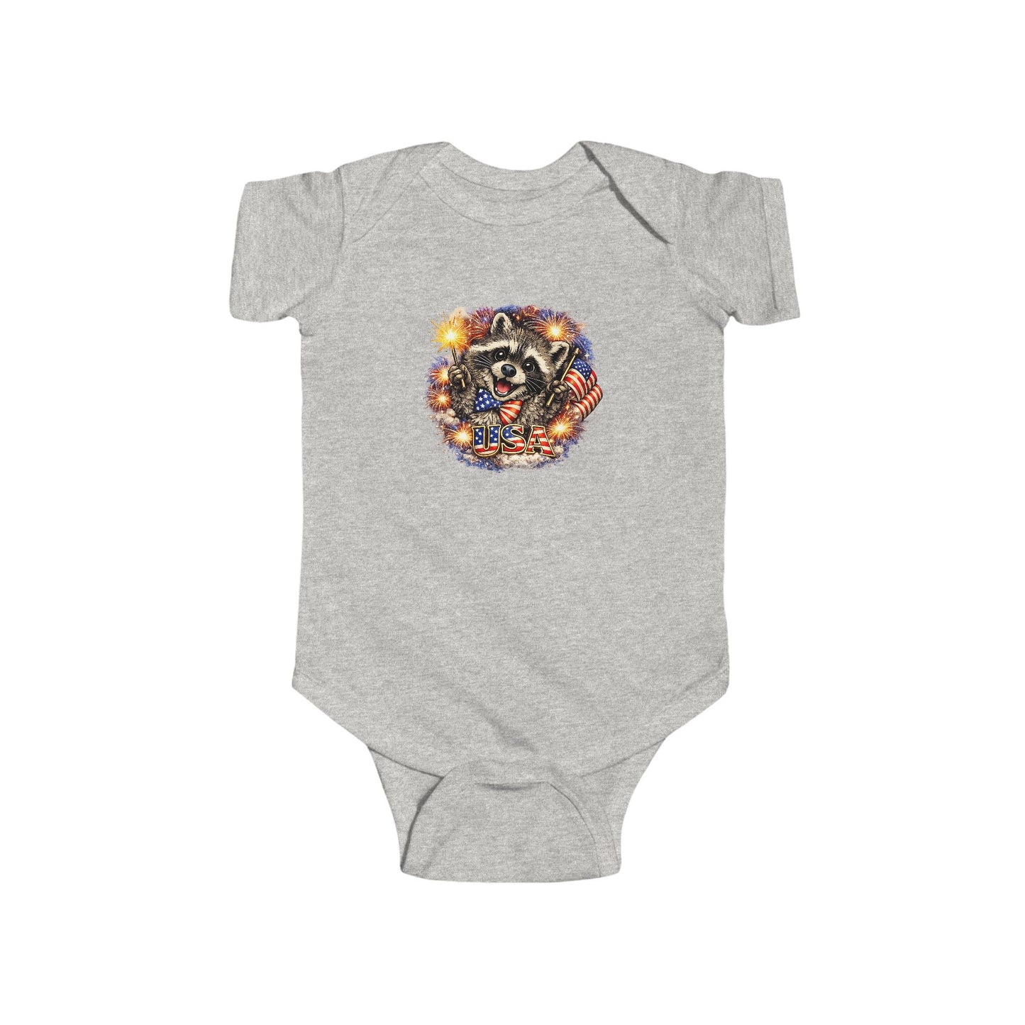 Infant Bodysuit — Adorable Patriotic Raccoon - USA 250