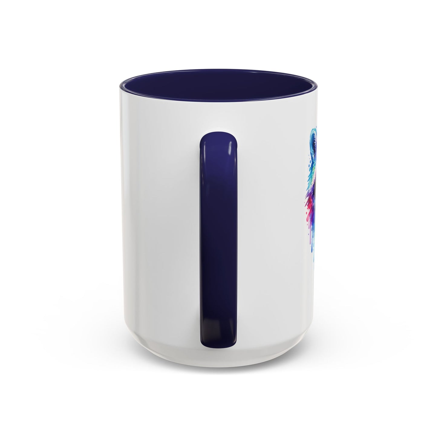 Cheerful Watercolor Raccoon Accent Coffee Mug