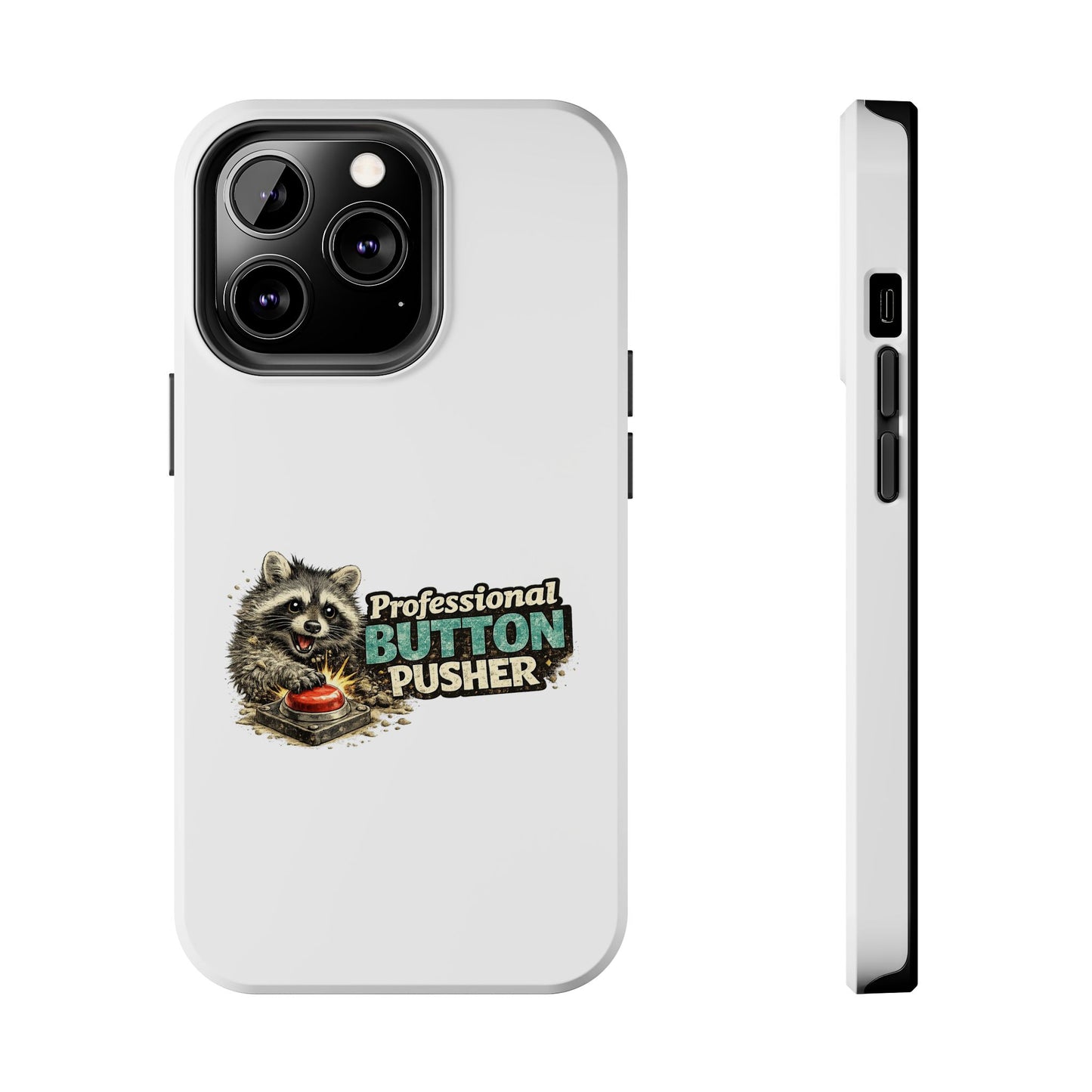 Button Pusher Raccoon Phone Case — Tough & Cute Protective Phone Cover