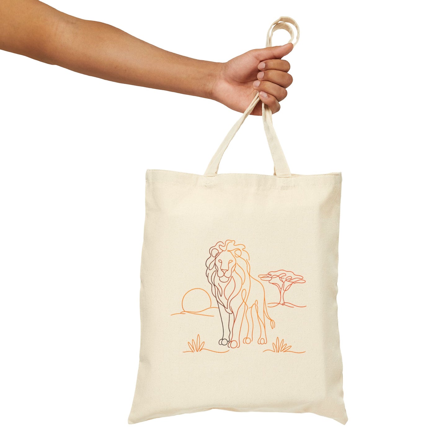 Lion Safari Sketch Cotton Tote — Eco Canvas Bag