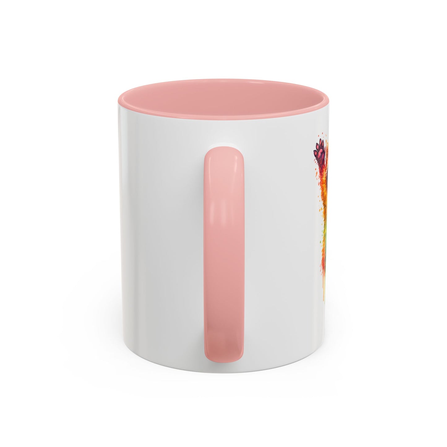 Cheerful Watercolor Raccoon Accent Coffee Mug