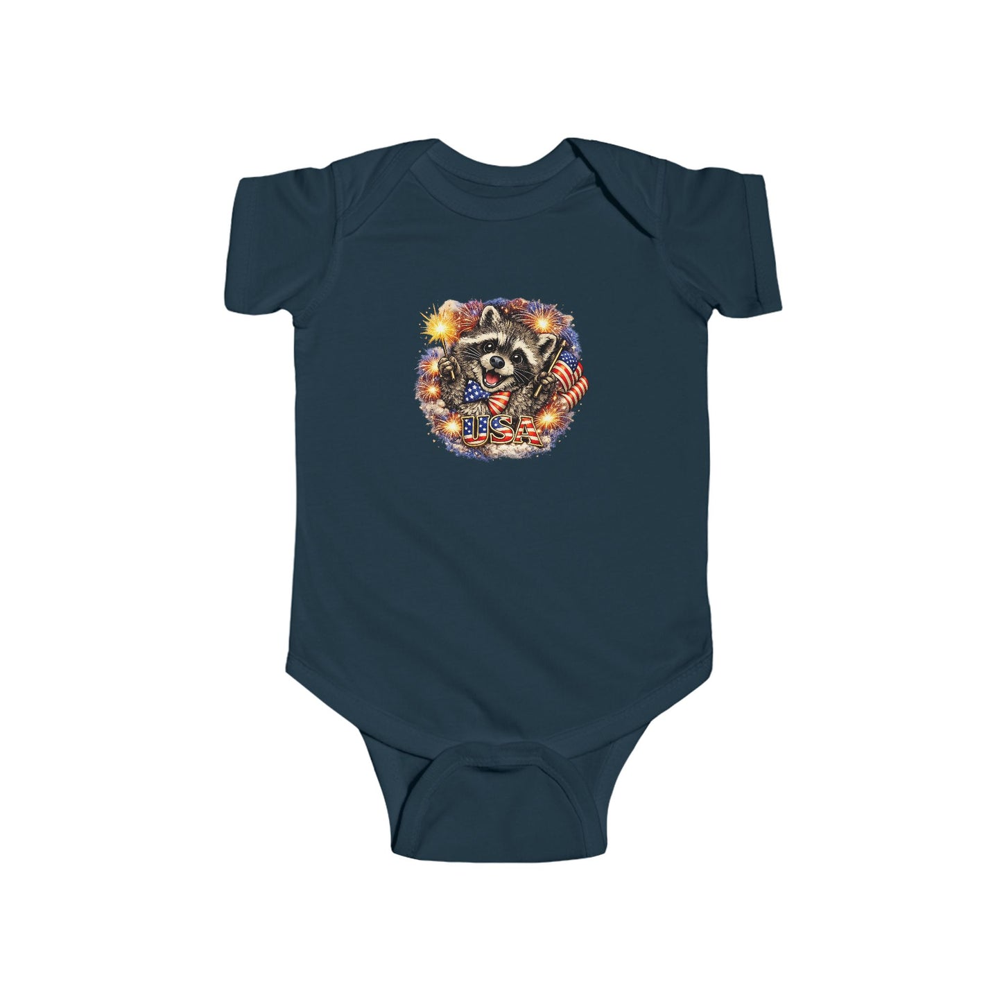 Infant Bodysuit — Adorable Patriotic Raccoon - USA 250