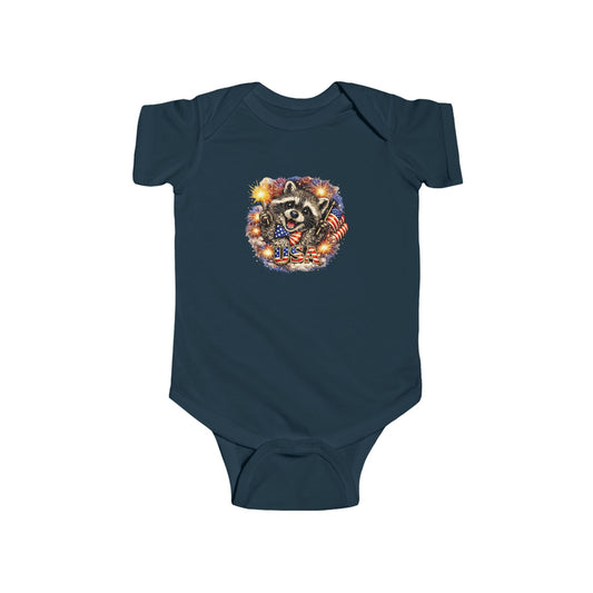 Infant Bodysuit — Adorable Patriotic Raccoon - USA 250