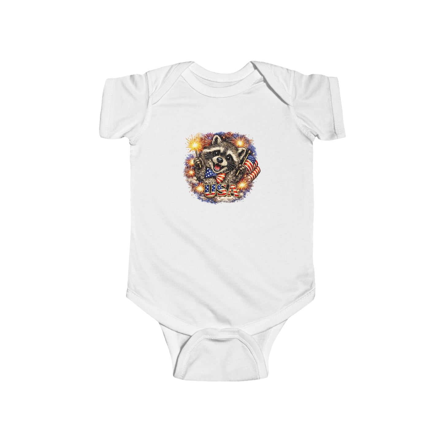 Infant Bodysuit — Adorable Patriotic Raccoon - USA 250