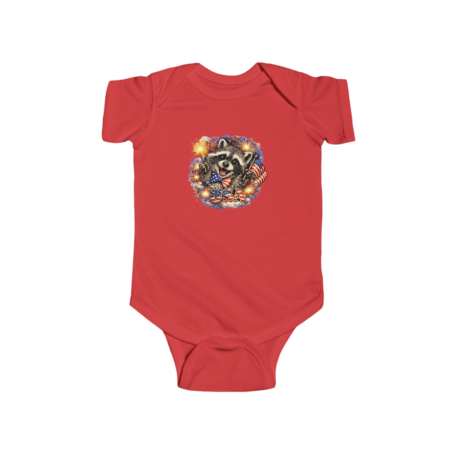 Infant Bodysuit — Adorable Patriotic Raccoon - USA 250