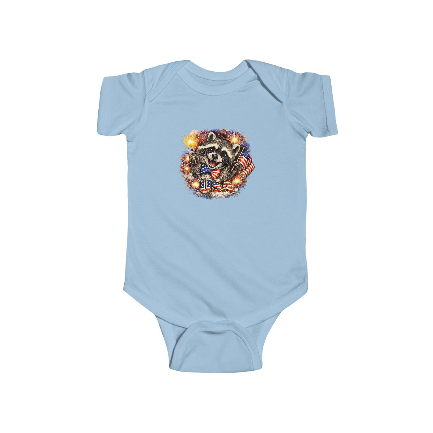 Infant Bodysuit — Adorable Patriotic Raccoon - USA 250