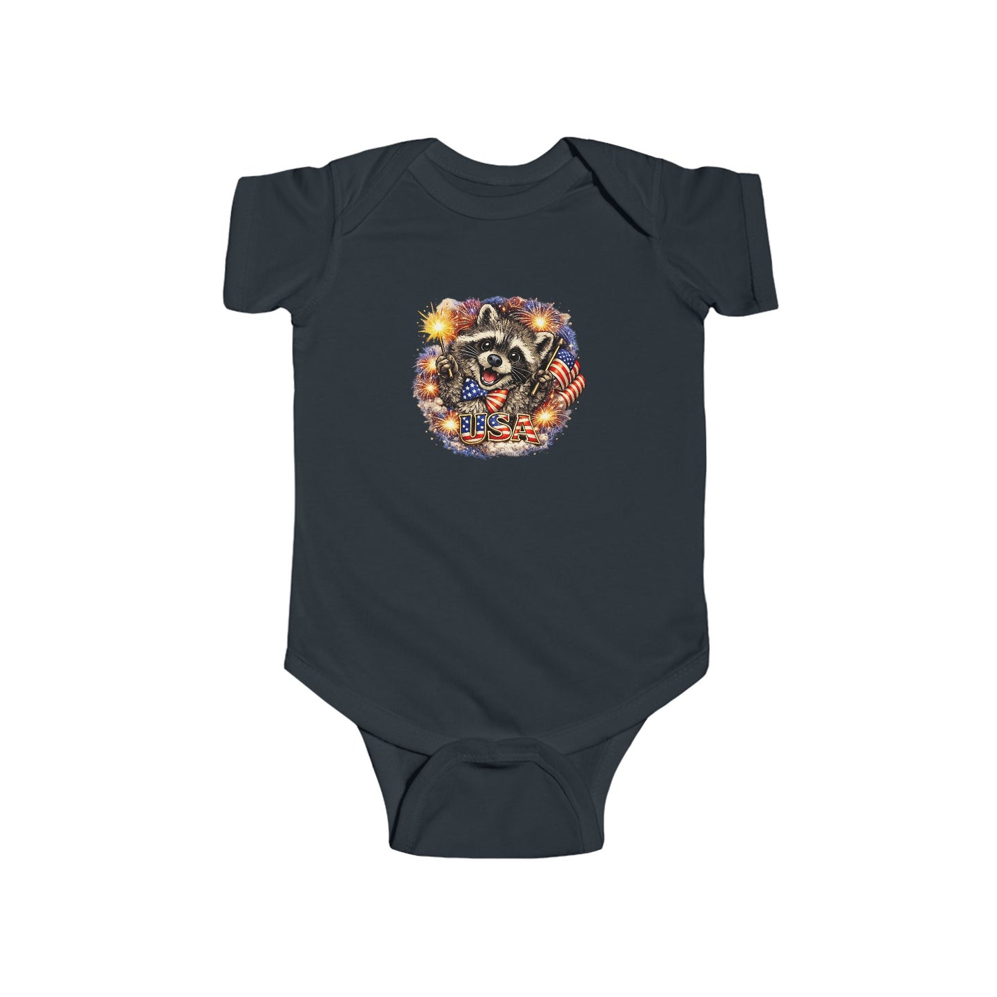 Infant Bodysuit — Adorable Patriotic Raccoon - USA 250
