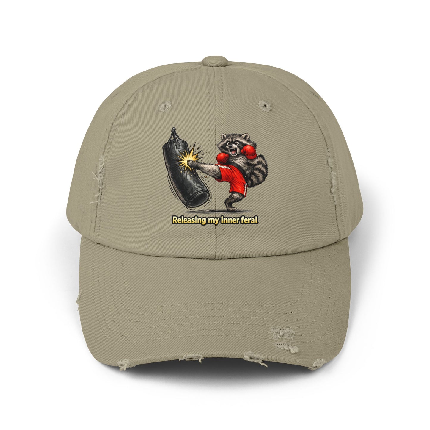 Inner Feral Distressed Cap — Raccoon Mom/Dad Funny Dad Hat