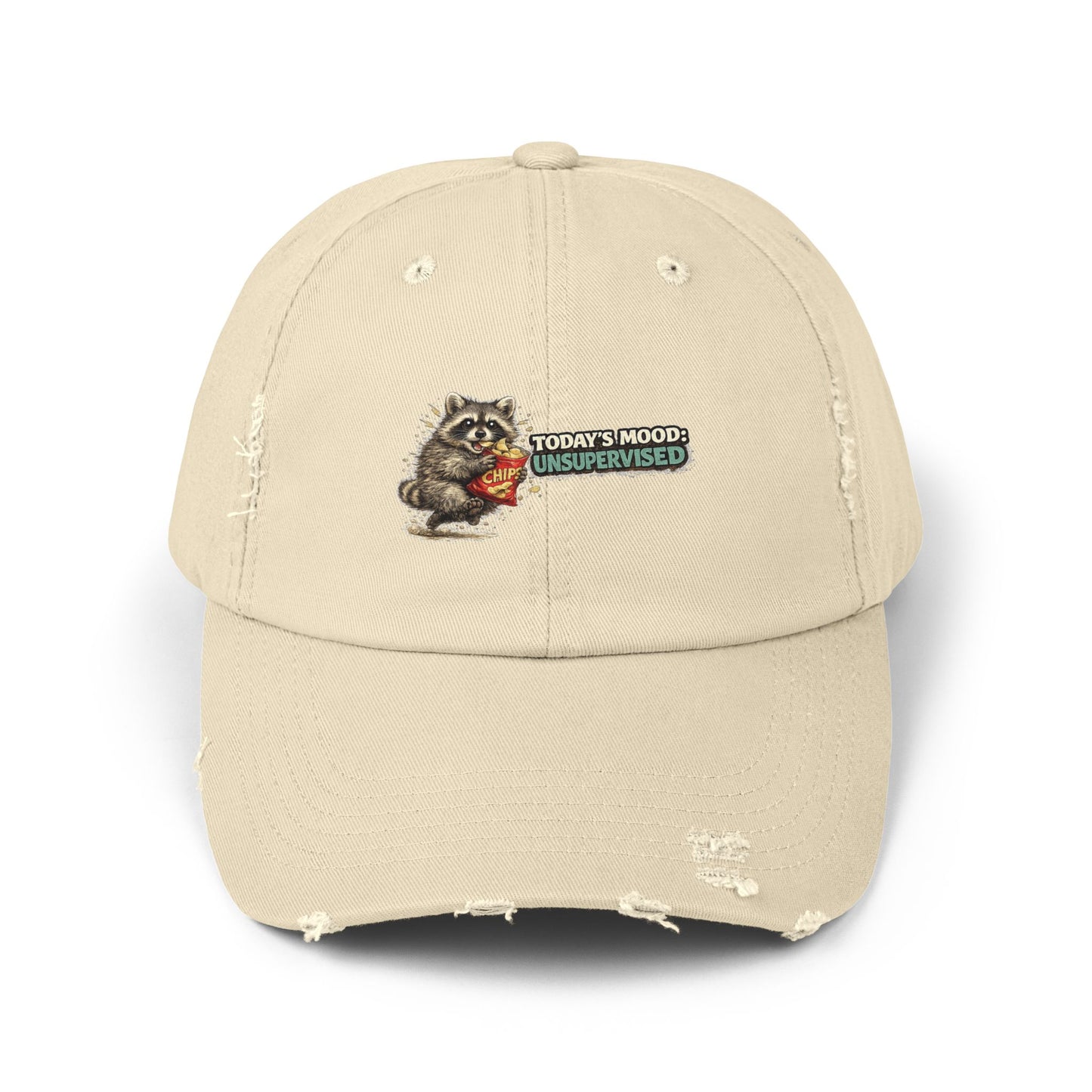 Today's Mood Distressed Cap — Raccoon Mom/Dad Funny Dad Hat