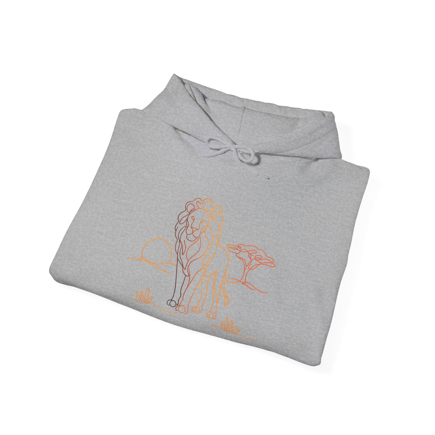 Lion Line Art Hoodie — Minimal Safari Sweatshirt