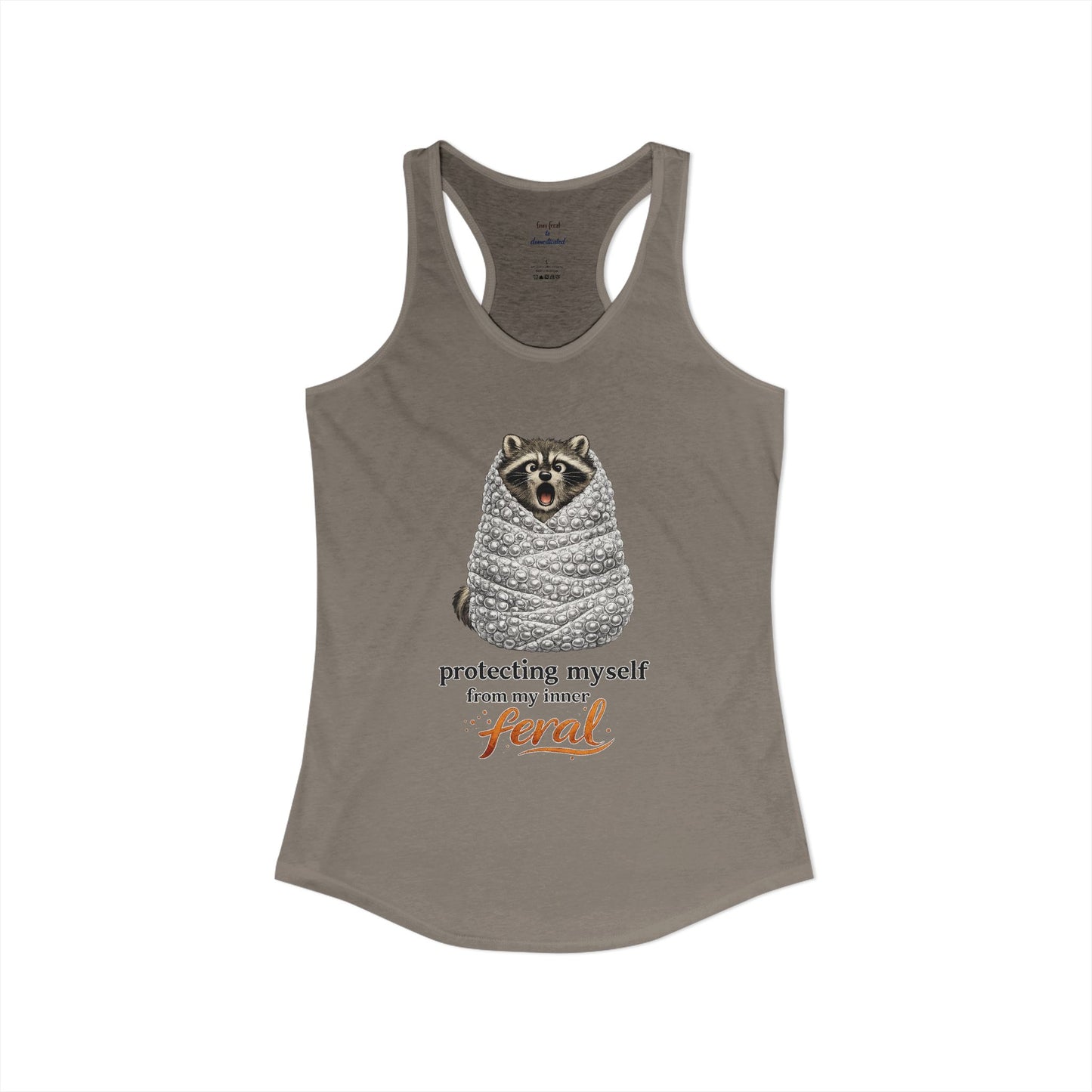 Bubble Wrap Raccoon Racerback Tank