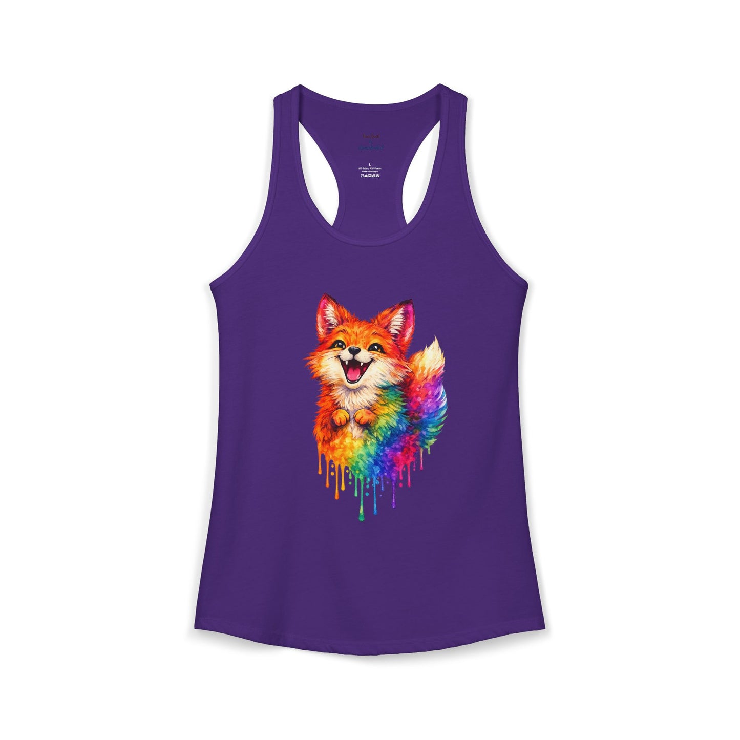 Watercolor Wildlife Fox Racerback Tank
