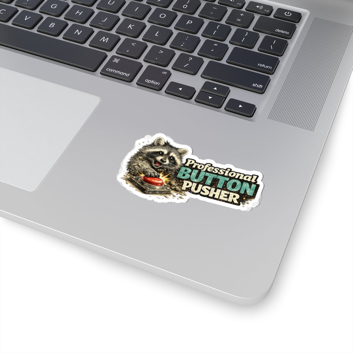Button Pusher Raccoon Stickers