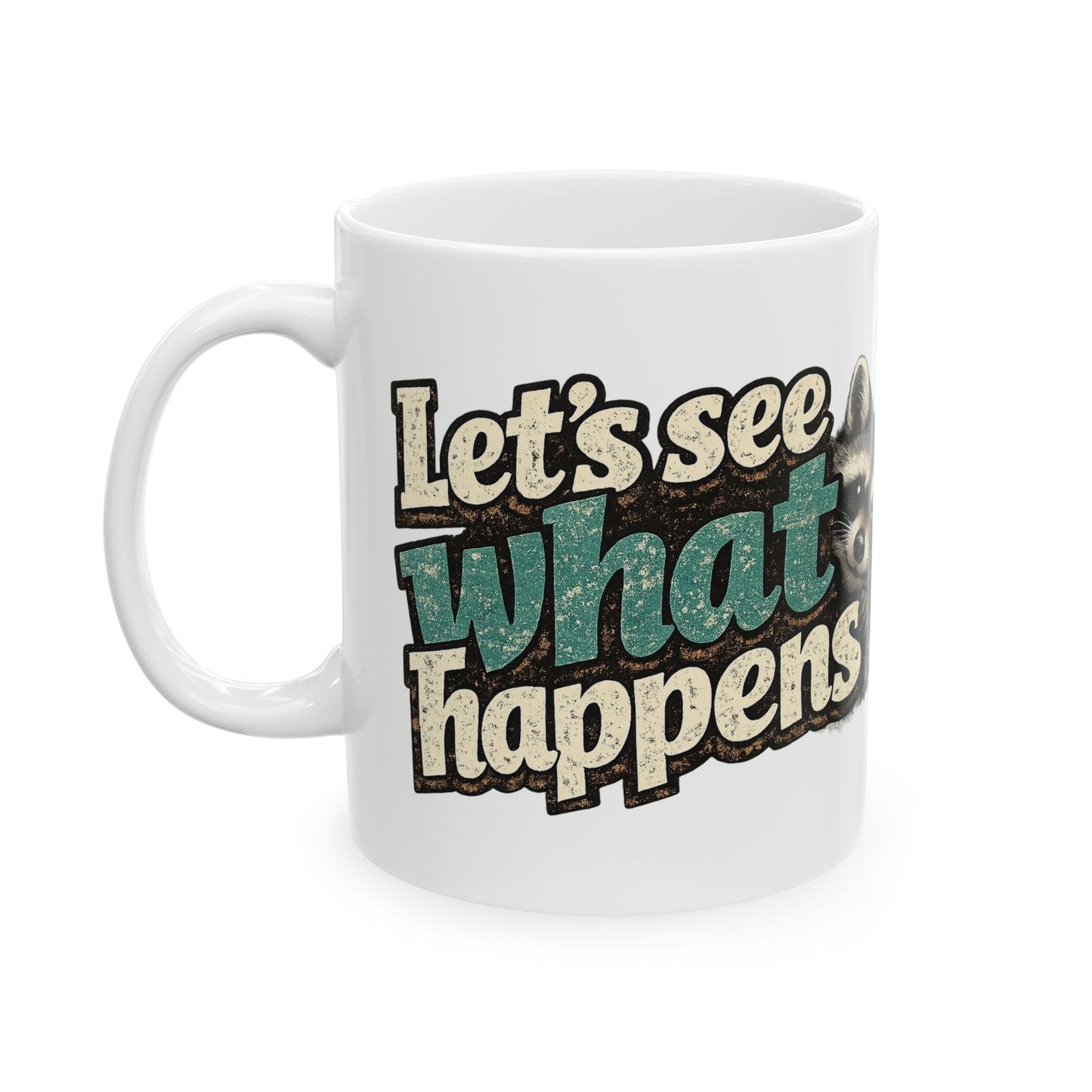 Peeking Raccoon Ceramic Mug  (11oz & 15oz)
