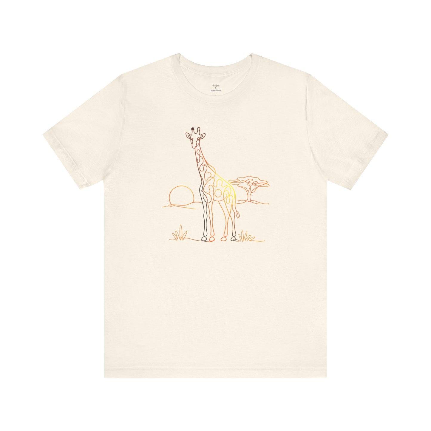 Giraffe Sunset Tee — Minimal Line Art Safari T-Shirt