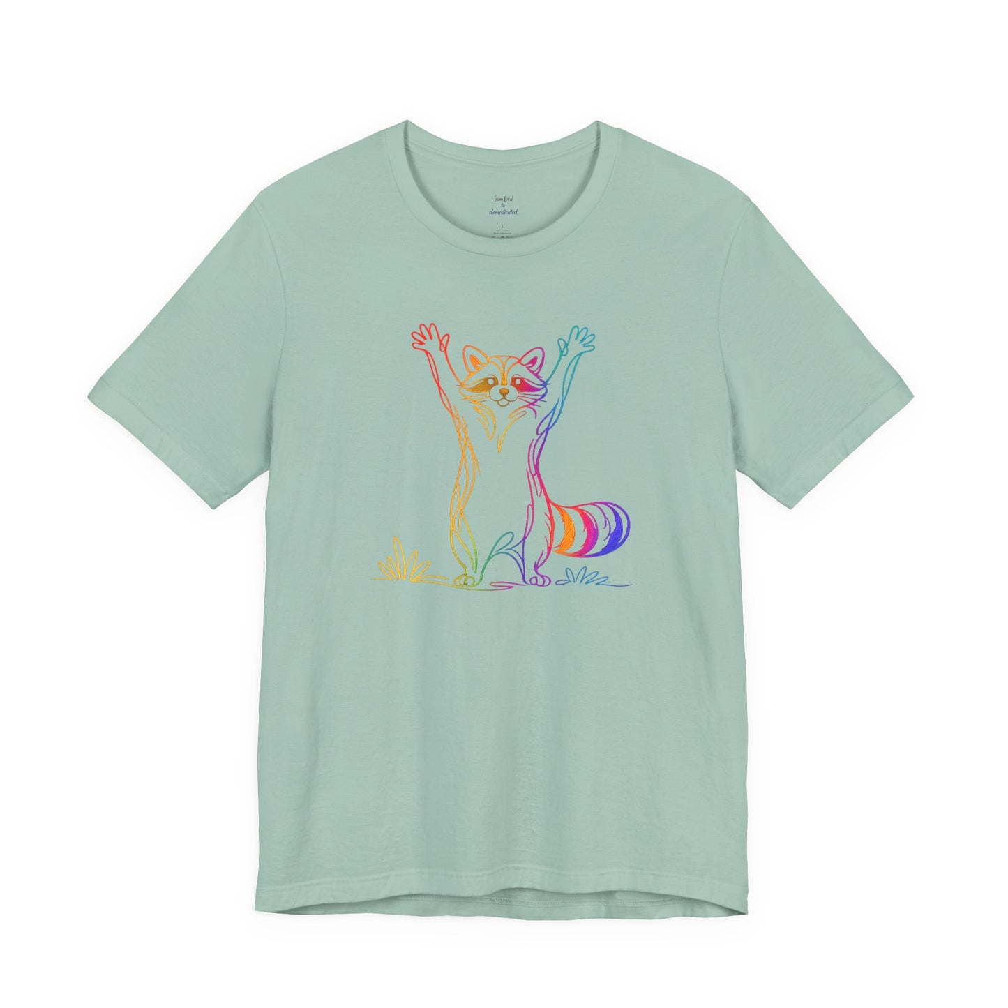 Raccoon Tee — Minimal Line Raccoon Scenic Graphic T-Shirt