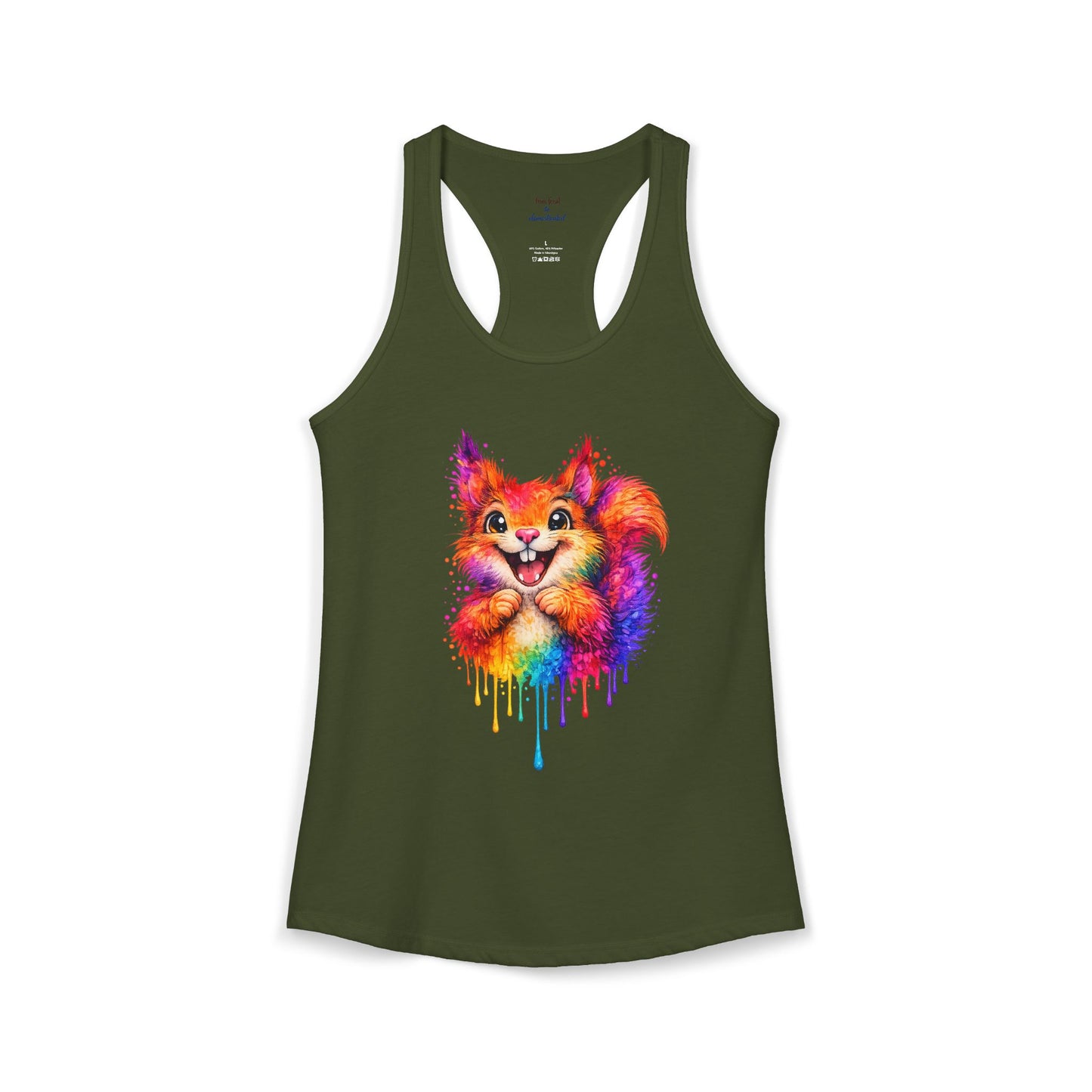 Watercolor Wildlife Squirrel Racerback Tank