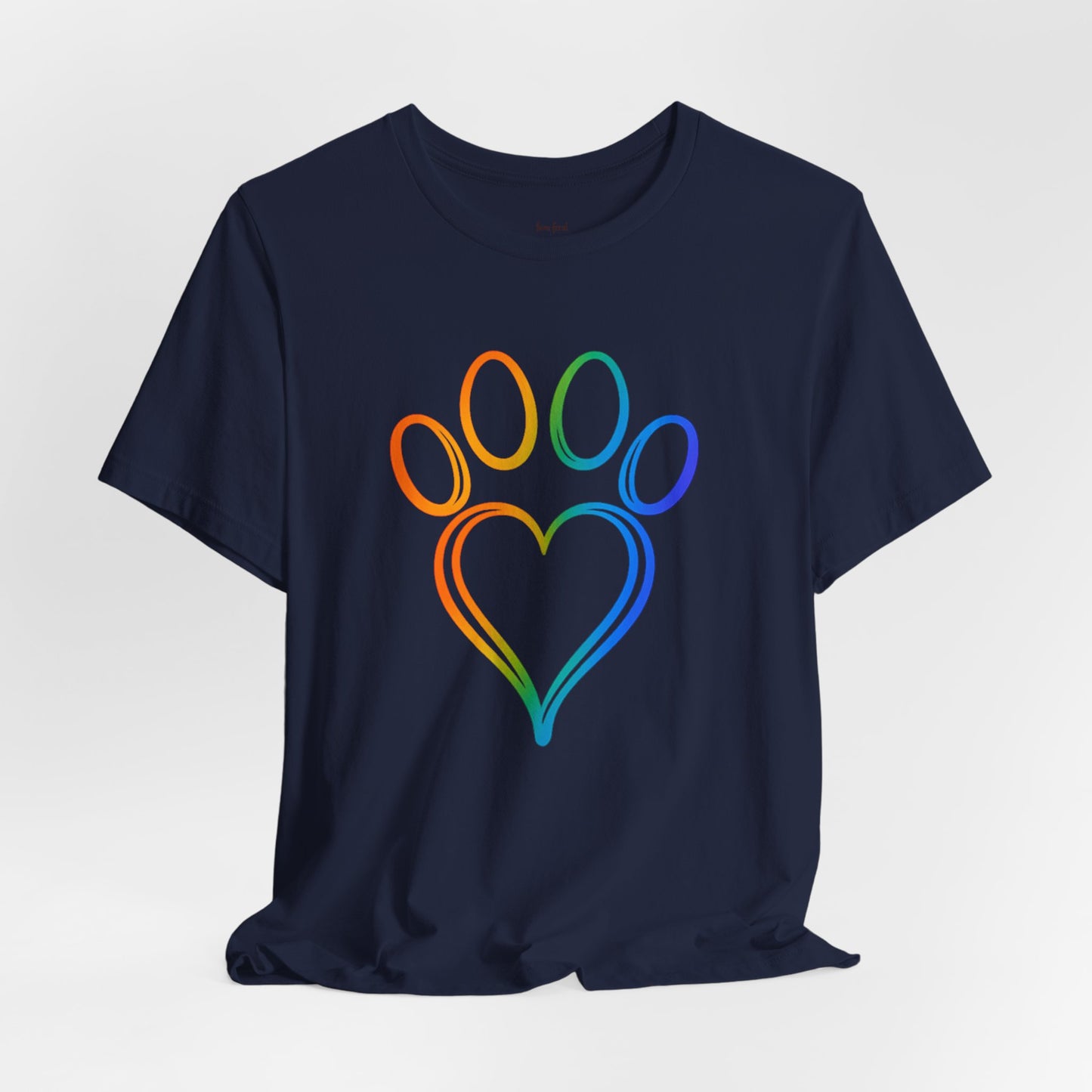 Heart/Paw Colorful Line-Work T-Shirt