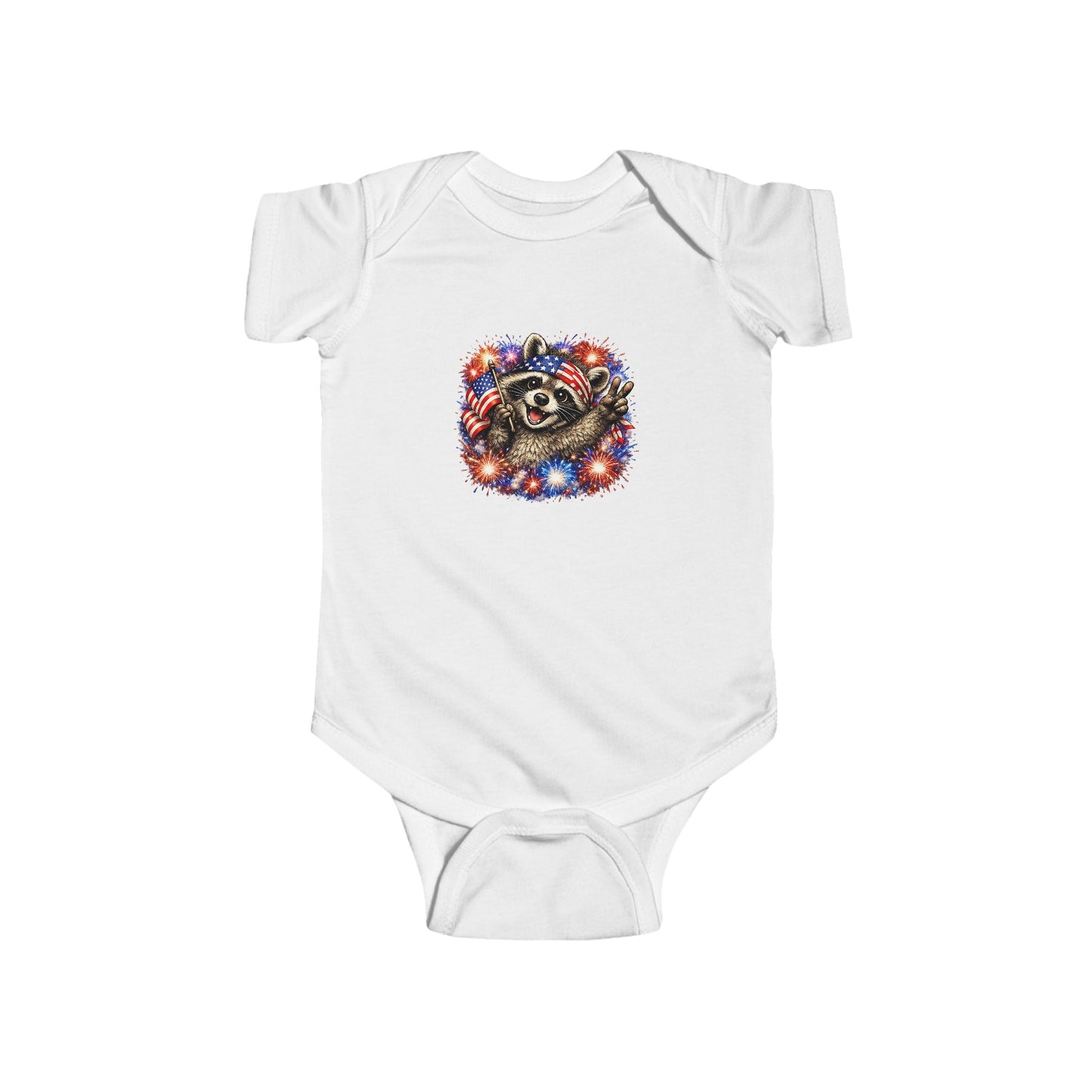 Infant Bodysuit — Adorable Patriotic Raccoon - USA 250