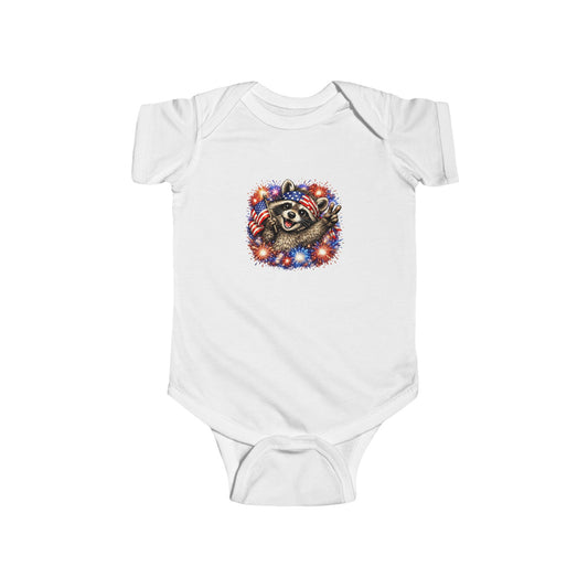 Infant Bodysuit — Adorable Patriotic Raccoon - USA 250