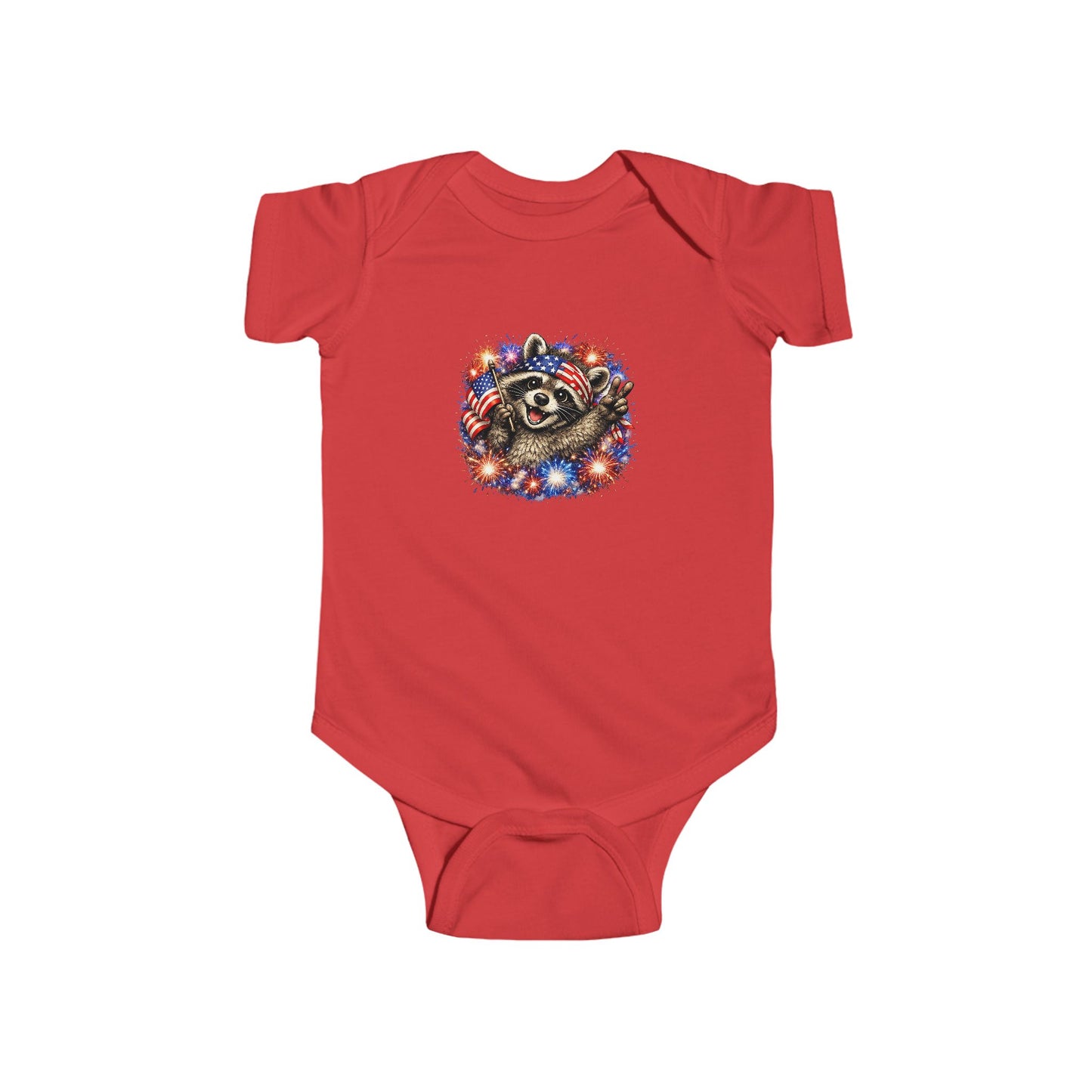 Infant Bodysuit — Adorable Patriotic Raccoon - USA 250
