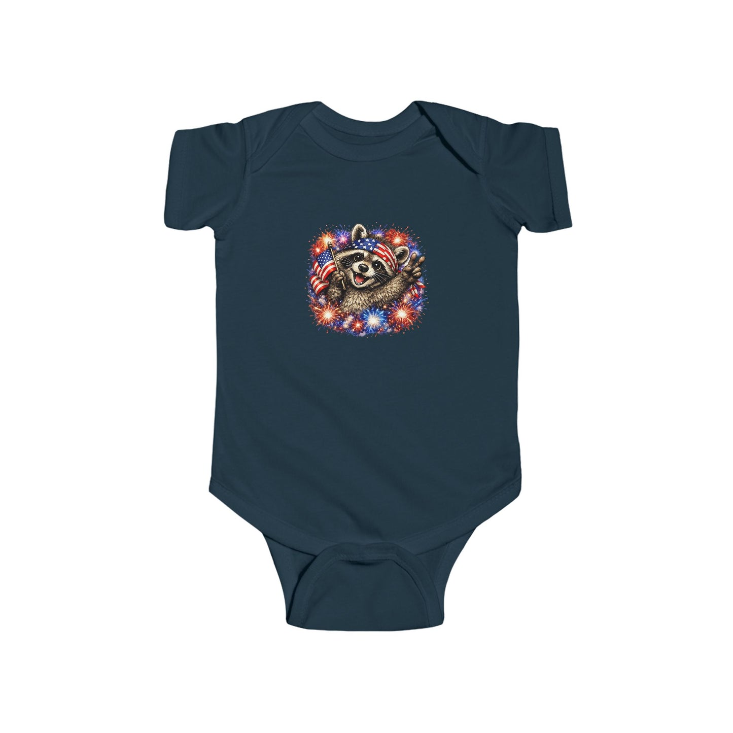 Infant Bodysuit — Adorable Patriotic Raccoon - USA 250