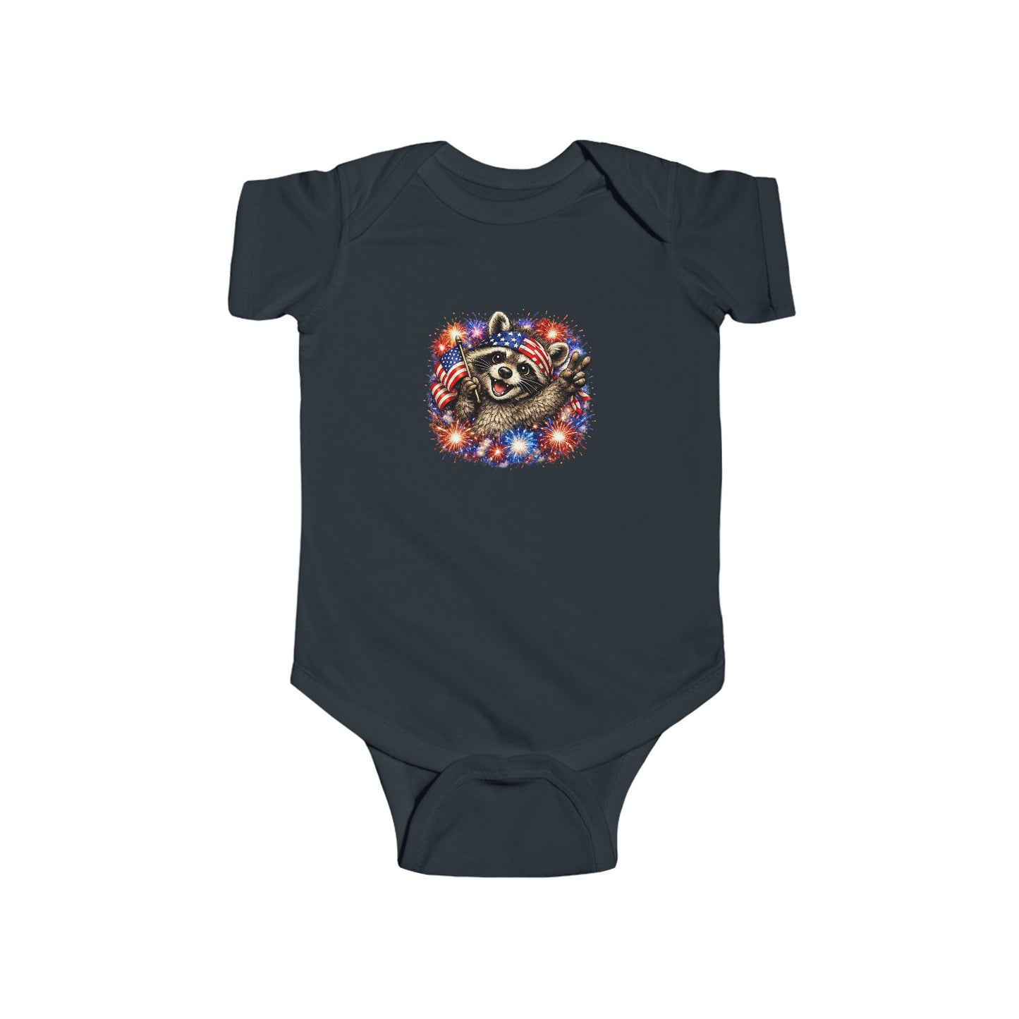 Infant Bodysuit — Adorable Patriotic Raccoon - USA 250