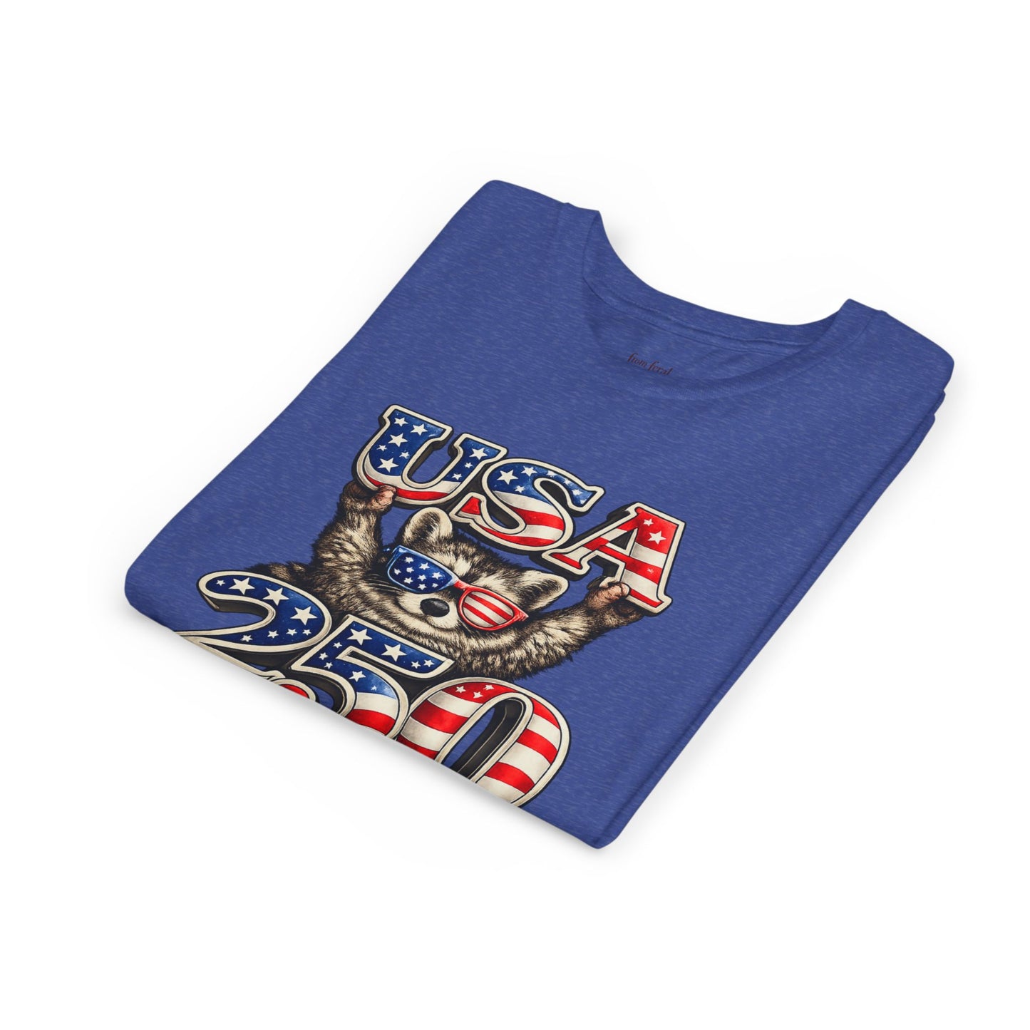 Patriotic Raccoon Youth Tee — Raccoon with USA 250