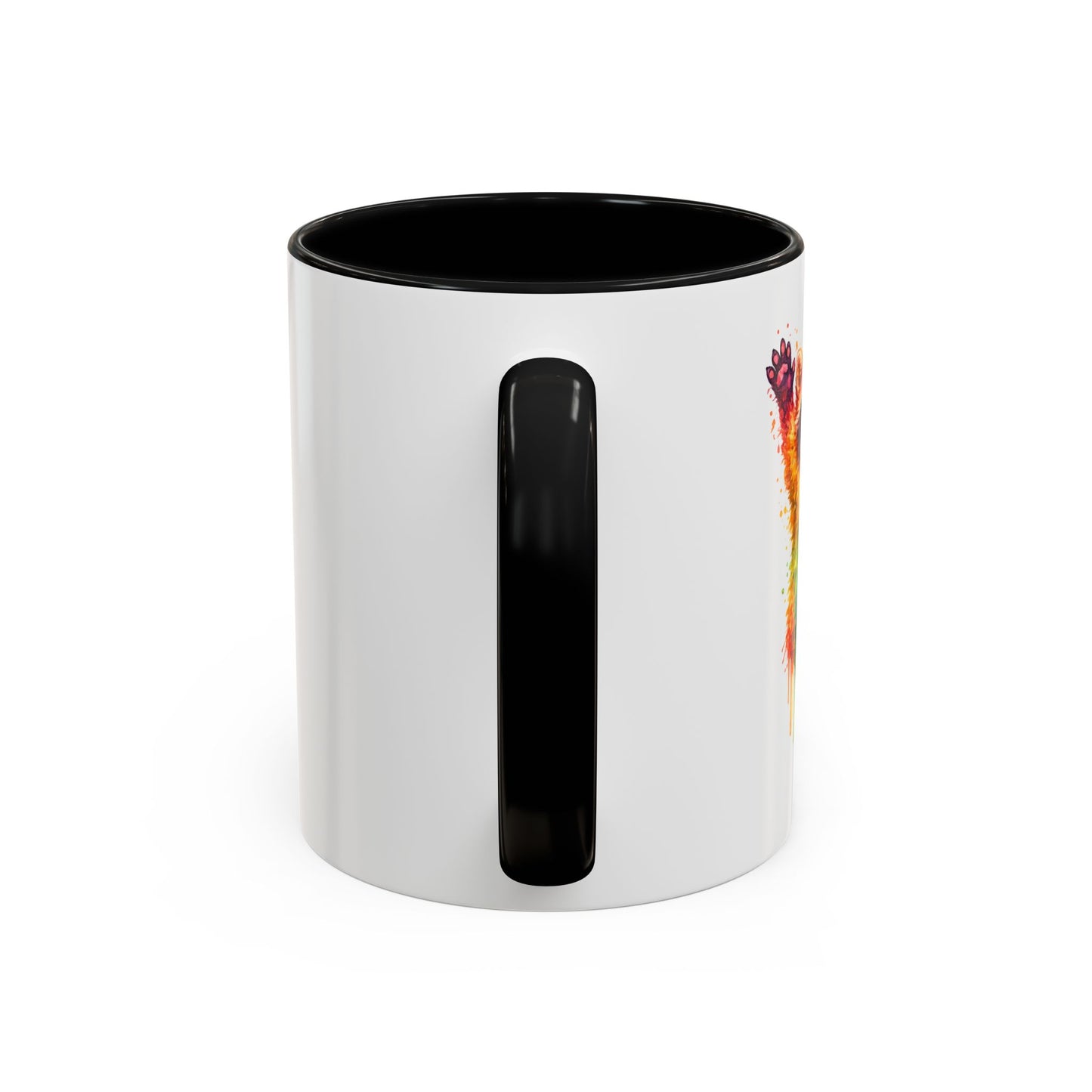Cheerful Watercolor Raccoon Accent Coffee Mug