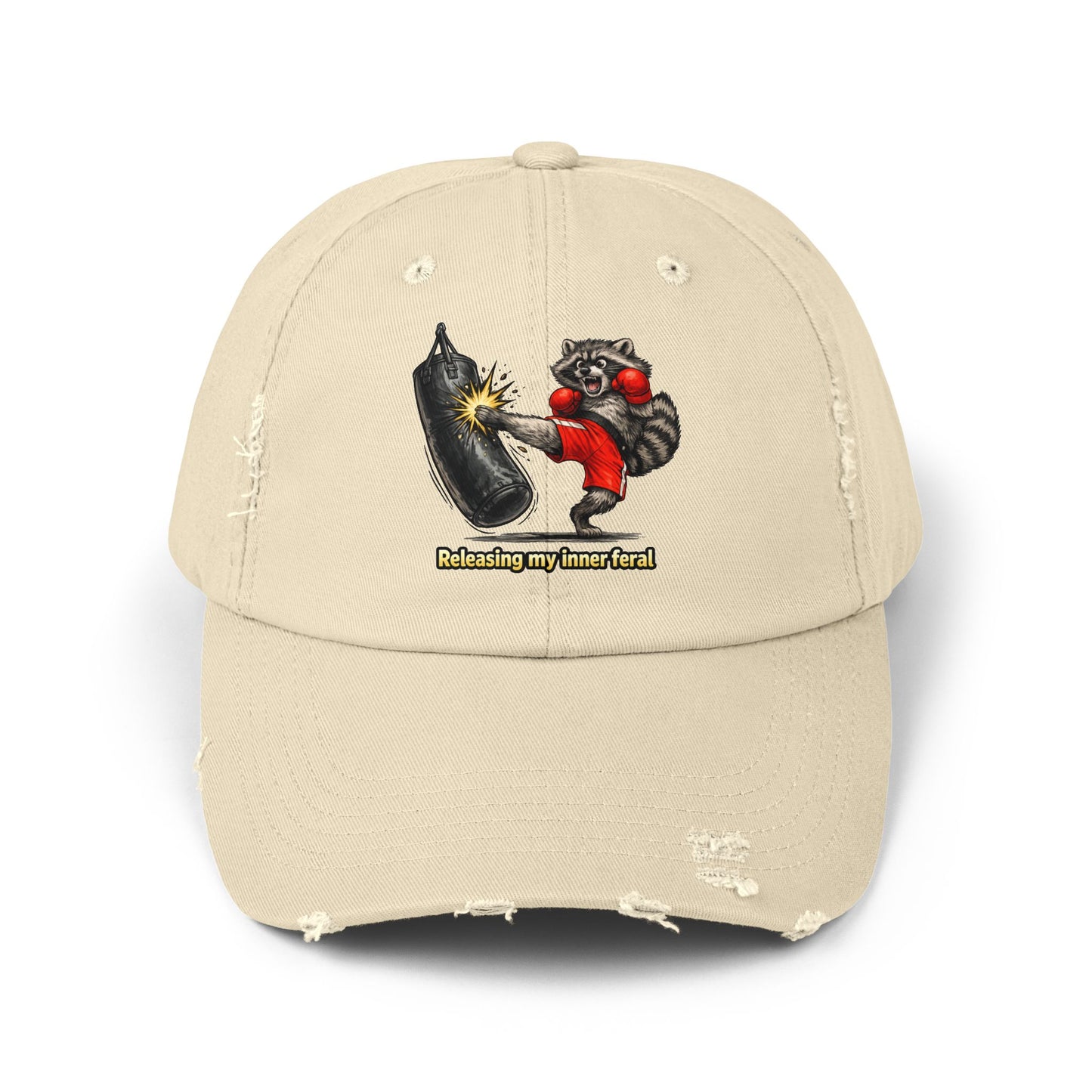 Inner Feral Distressed Cap — Raccoon Mom/Dad Funny Dad Hat