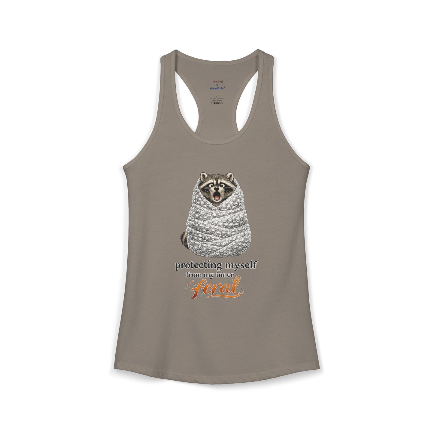 Bubble Wrap Raccoon Racerback Tank
