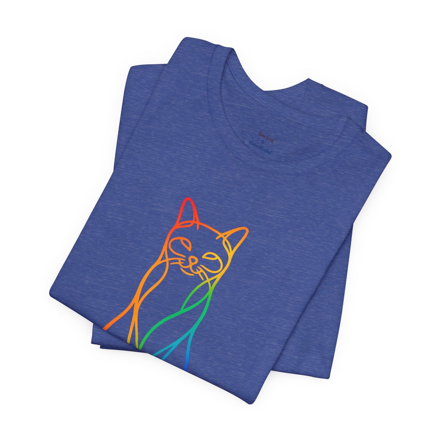 Colorful Line-Work Sitting Cat T-Shirt