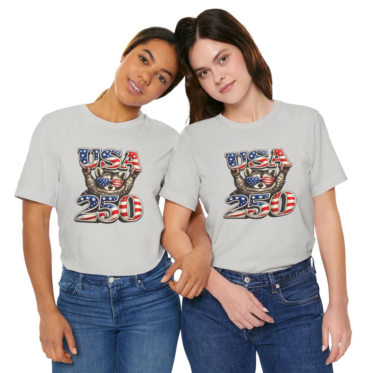 Patriot Raccoon 250th Anniversary T-Shirt — 4th of July Fireworks Flag Tee