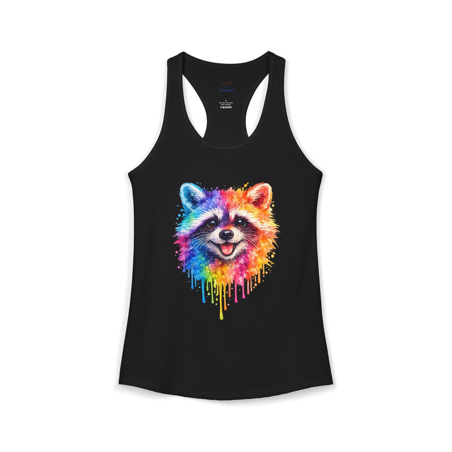 Watercolor Wildlife Raccoon Racerback Tank