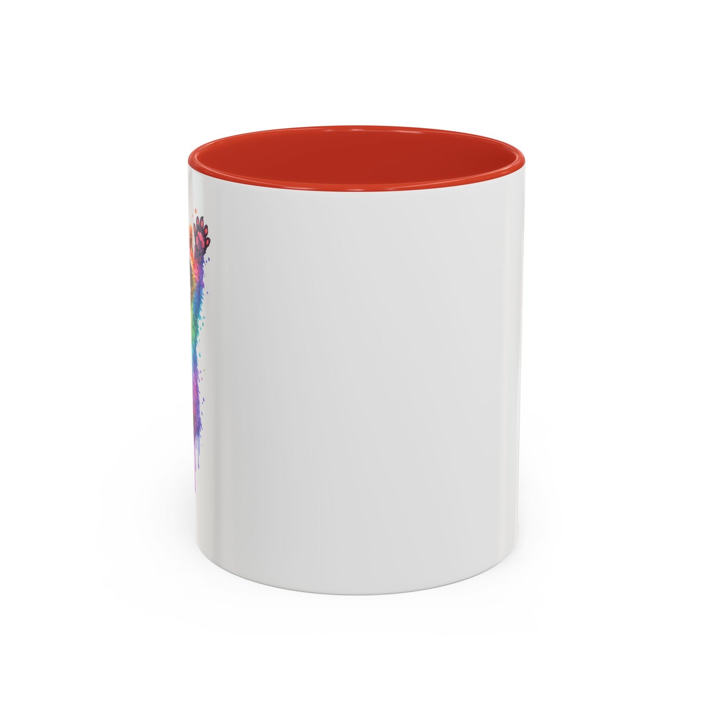 Cheerful Watercolor Raccoon Accent Coffee Mug