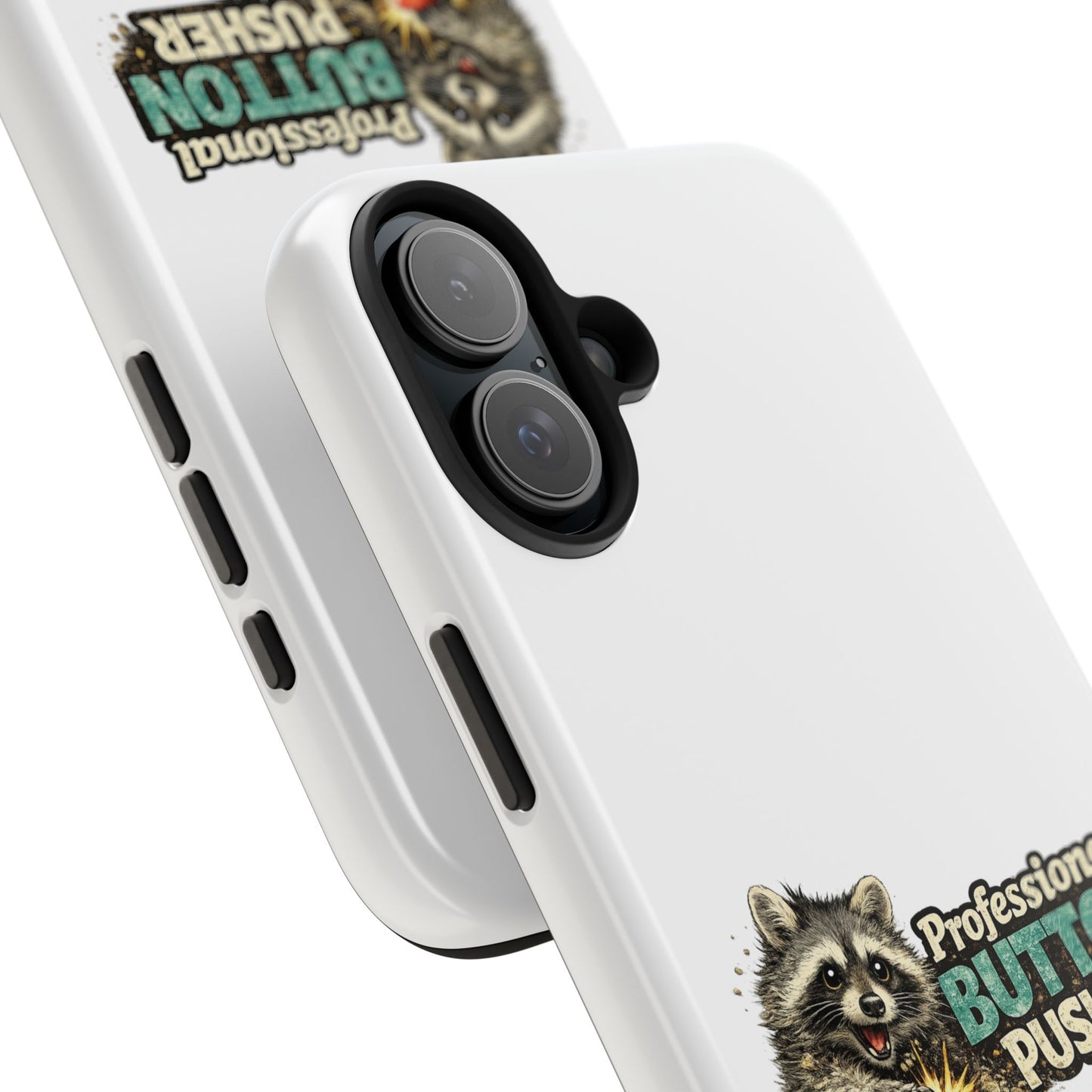 Button Pusher Raccoon Phone Case — Tough & Cute Protective Phone Cover