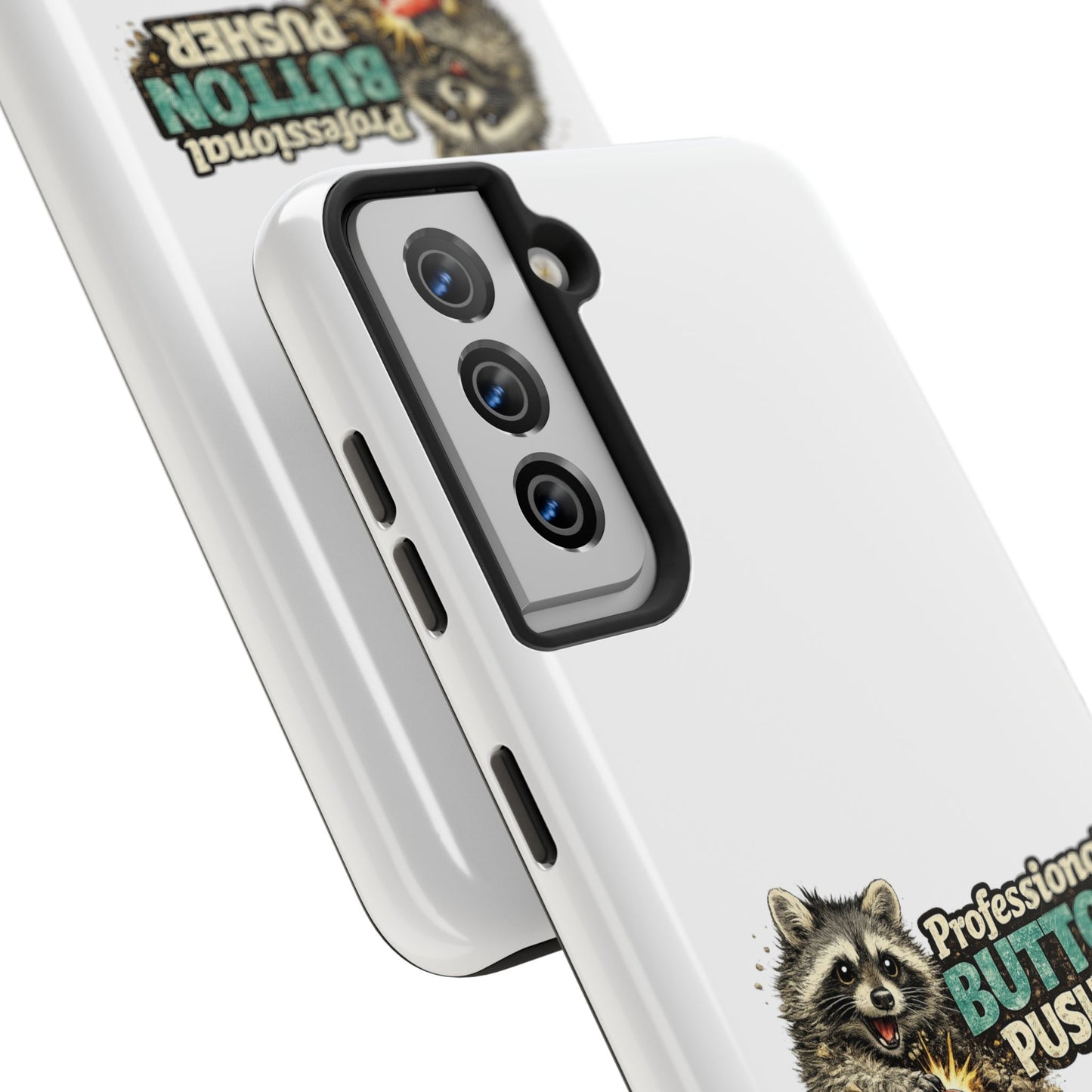 Button Pusher Raccoon Phone Case — Tough & Cute Protective Phone Cover