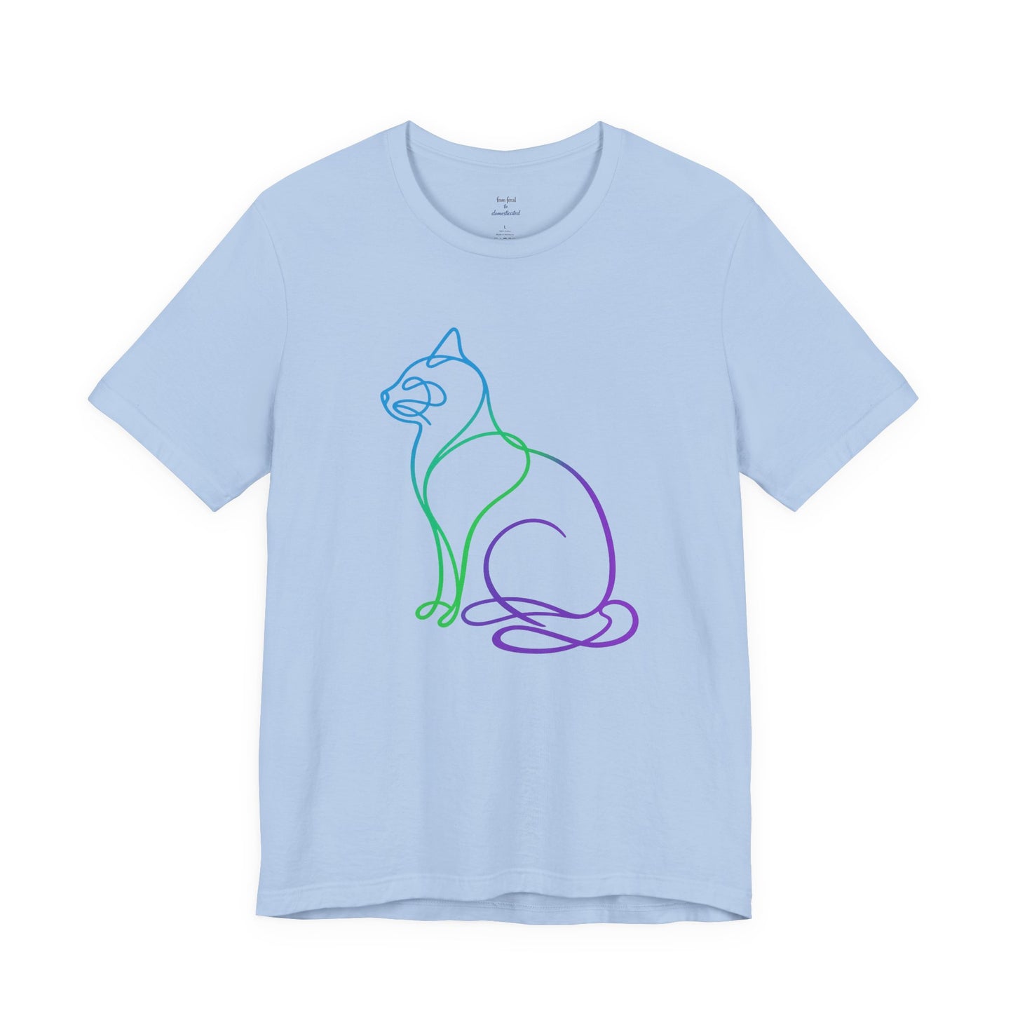 Colorful Line | Work Sitting Cat T-Shirt
