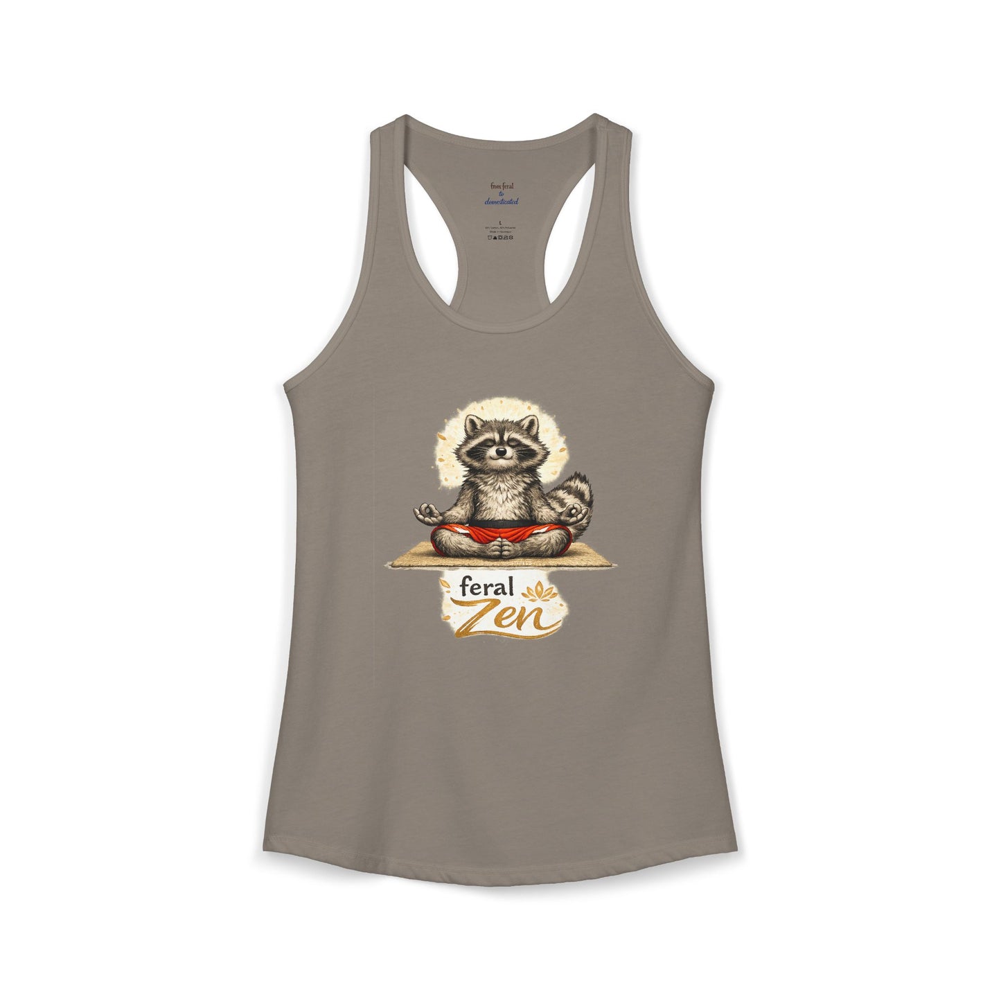 Feral Zen Raccoon Racerback Tank