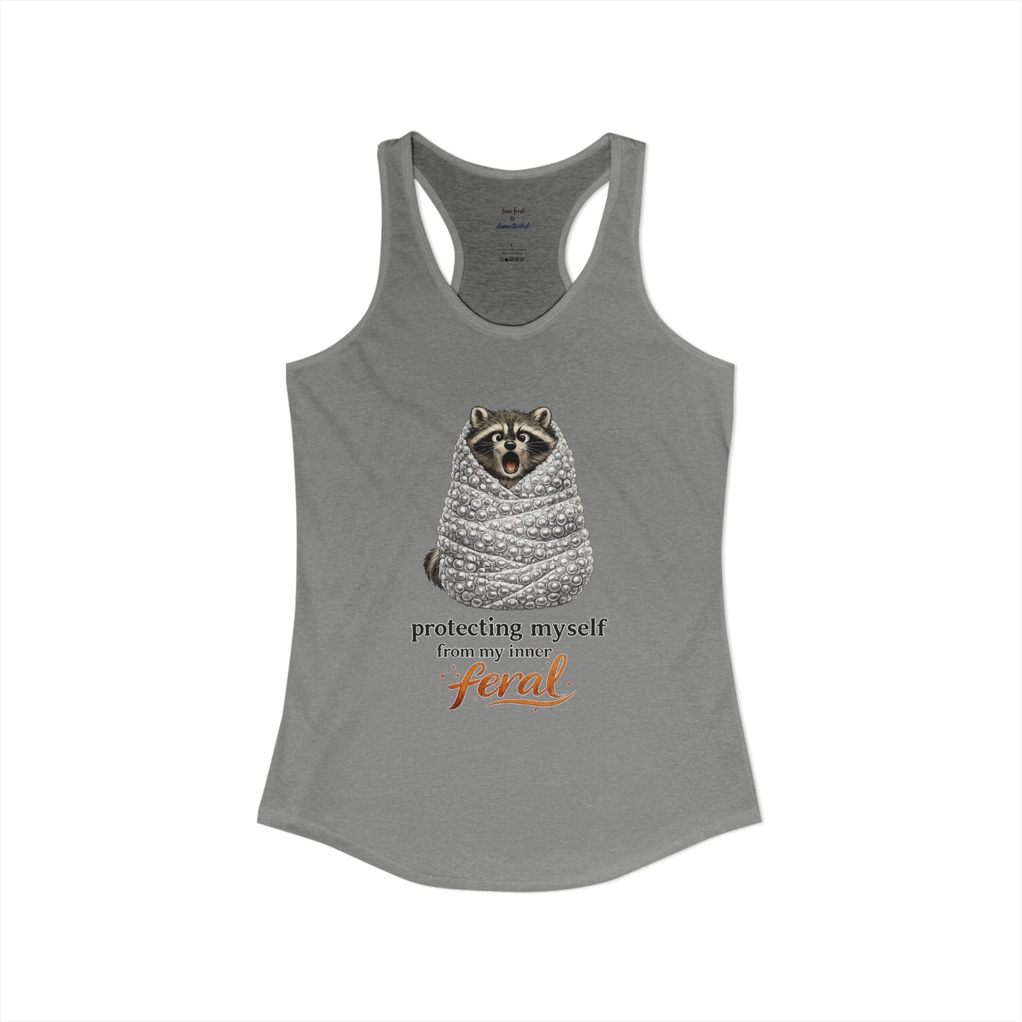Bubble Wrap Raccoon Racerback Tank