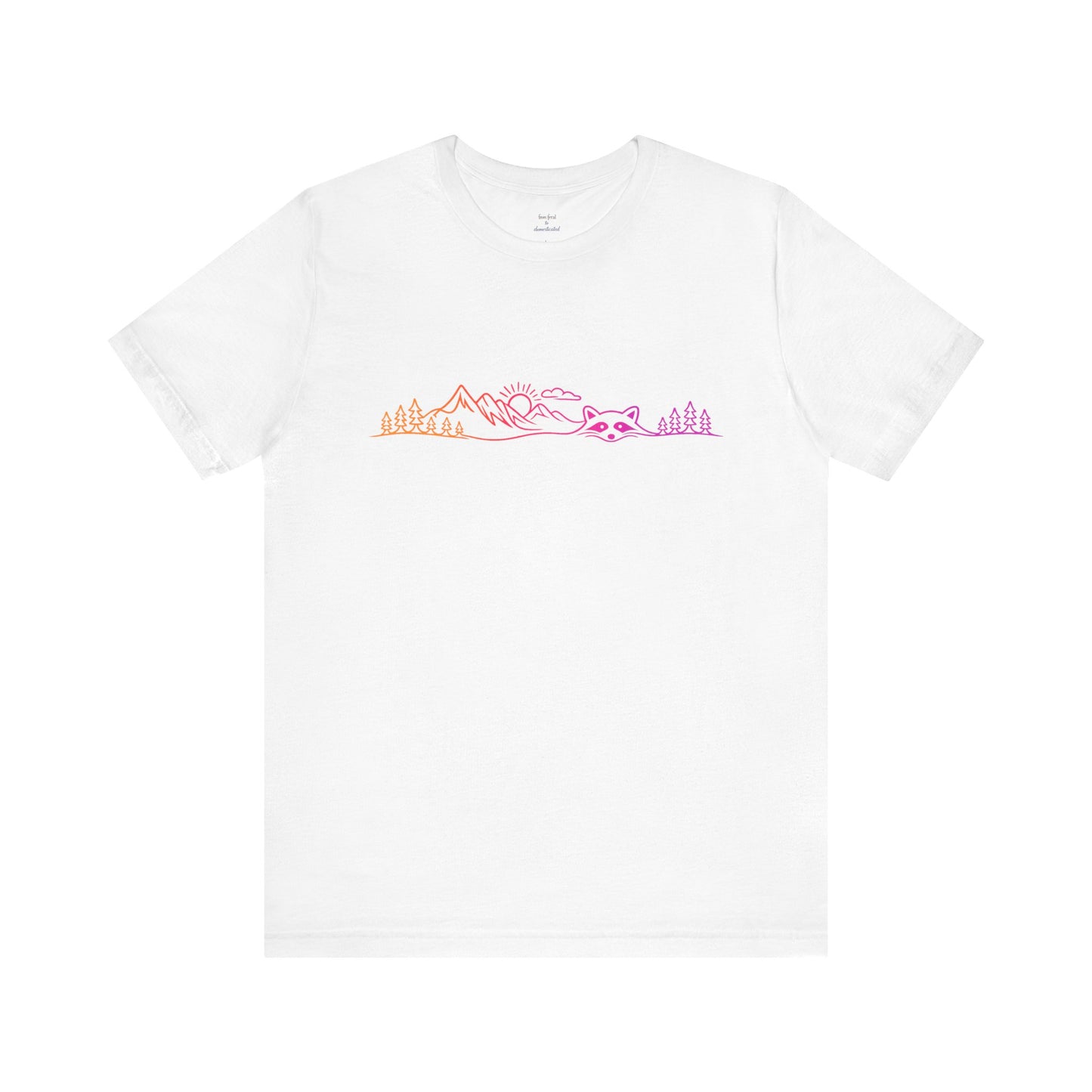 Raccoon Tee — Minimal Line Raccoon Scenic Graphic T-Shirt