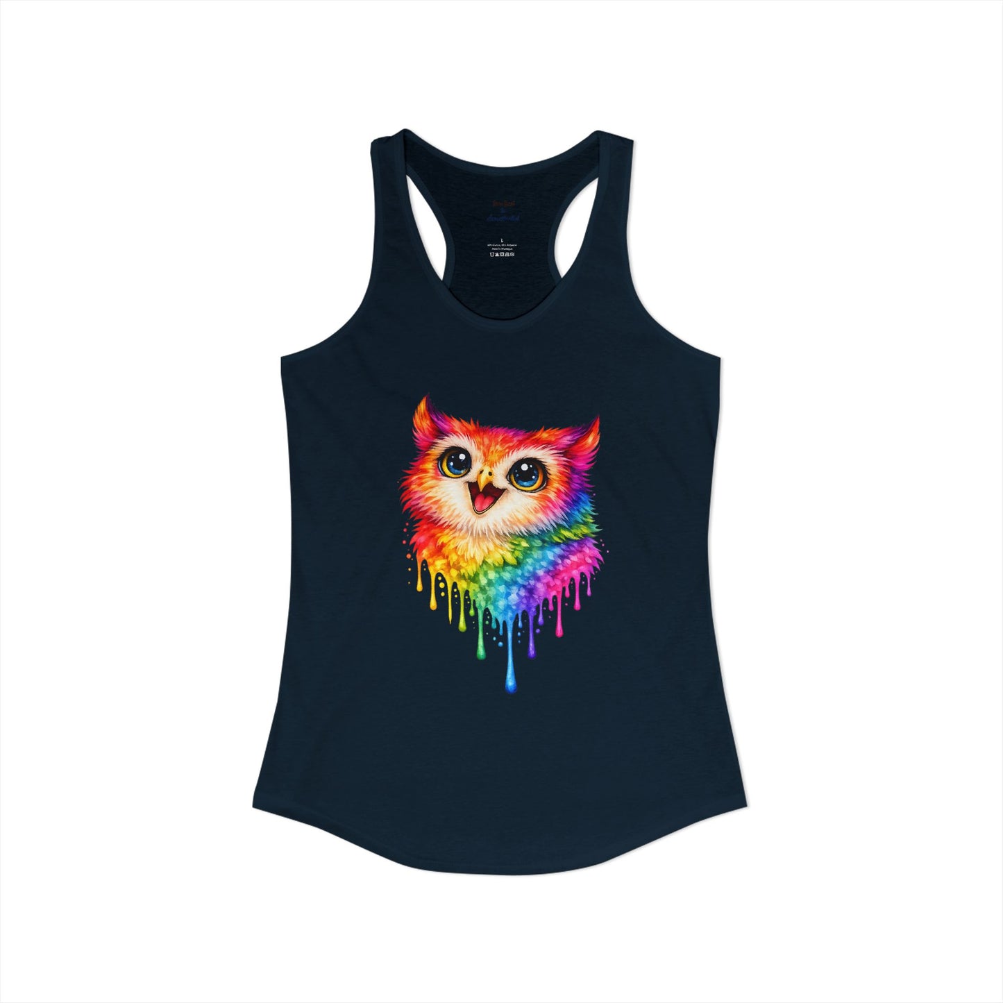 Watercolor Wildlife Owl Racerback Tank