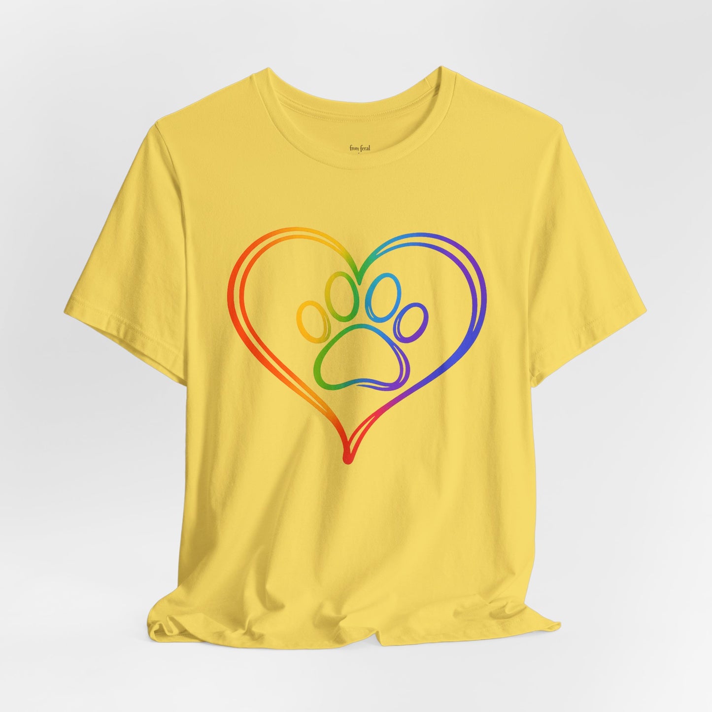 Heart/Paw Colorful Line-Work T-Shirt
