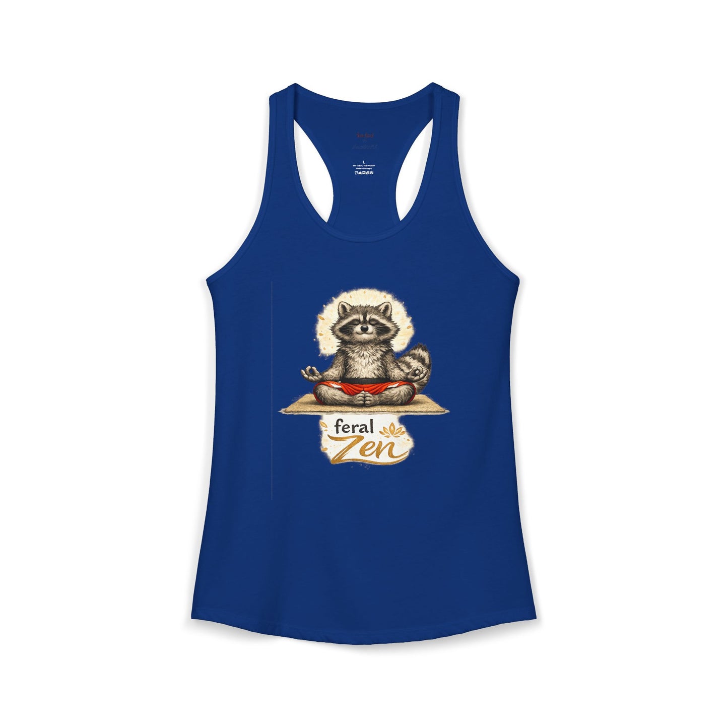 Feral Zen Raccoon Racerback Tank