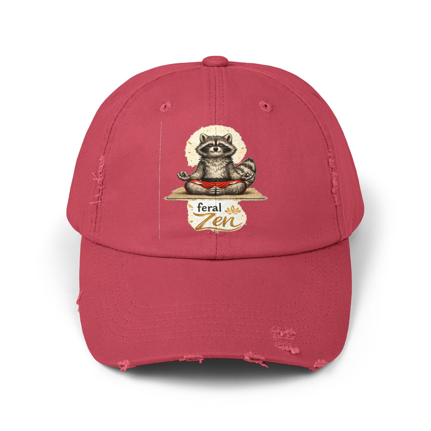Feral Zen Distressed Cap — Raccoon Mom/Dad Funny Dad Hat